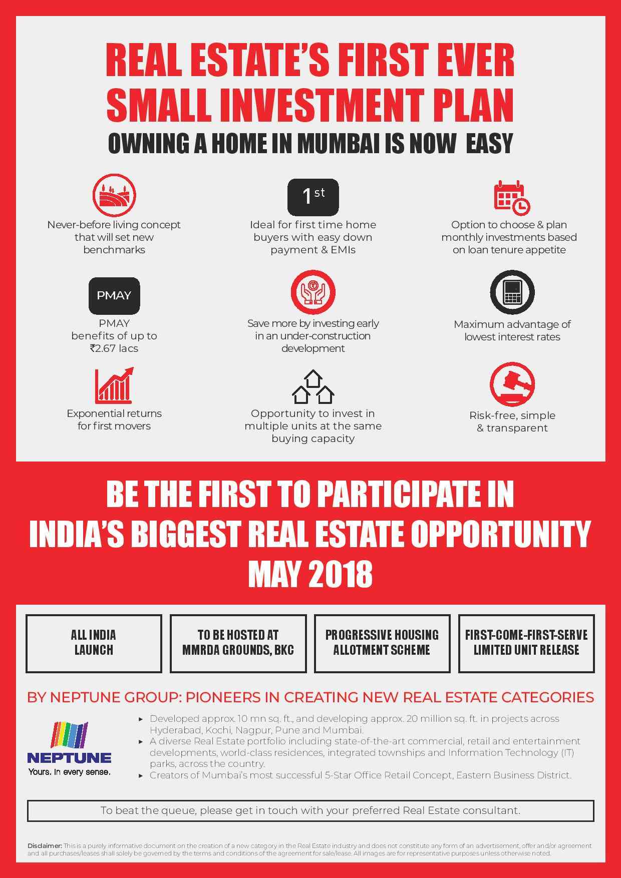 Be the first to participate in India's Biggest Real Estate Opportunity in May 2018 Update